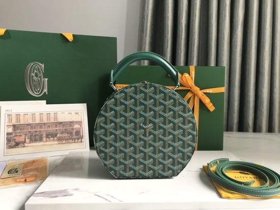 Goyard Alto Hat Box Leather Handbag 020216