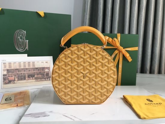 Goyard Alto Hat Box Leather Handbag 020216
