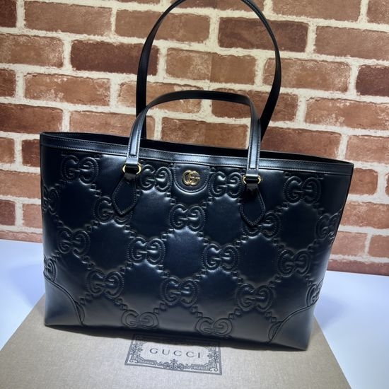 Gucci Black Embroidered Tote 631685