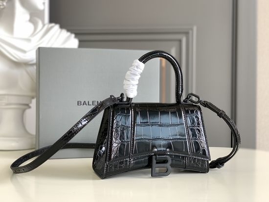 Balenciaga Hourglass Crocodile Pattern Bag 592833