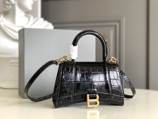 Balenciaga Hourglass Croc-Embossed Bag 592833