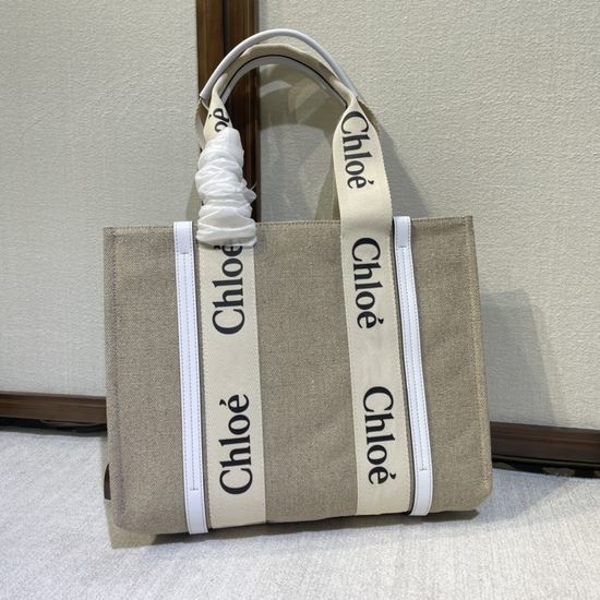 Chloe Woody Canvas Tote Bag 6063