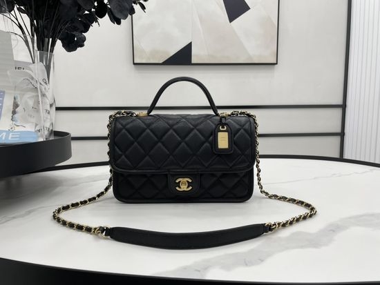 Chanel Caviar Flap Messenger Bag AS3653