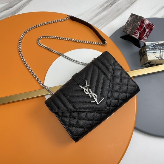 Yves Saint Laurent YSL Quilted Grain Leather Envelope Bag 526286.Zx
