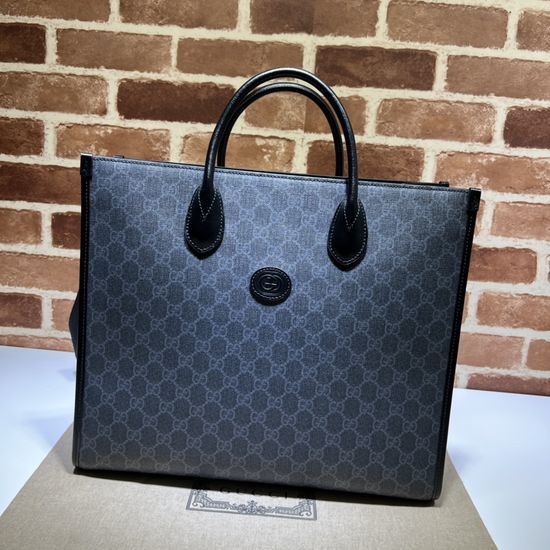 Gucci Brown Rubber Handbag Spacious Size 674148
