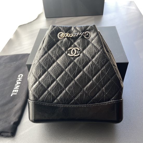 Chanel Gabrielle Backpack Black Calfskin 94485