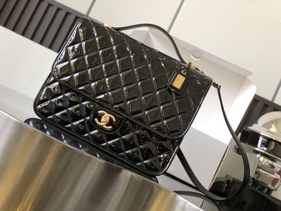 Chanel 22K Patent Leather Backpack AS3662