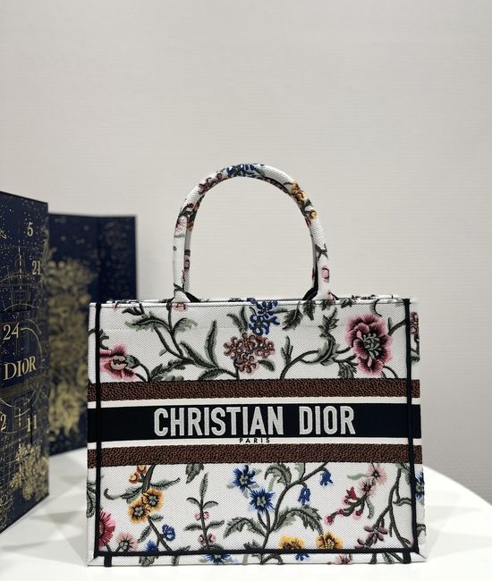 Christian Dior CD Tote Embroidery Pattern Handbag 8001
