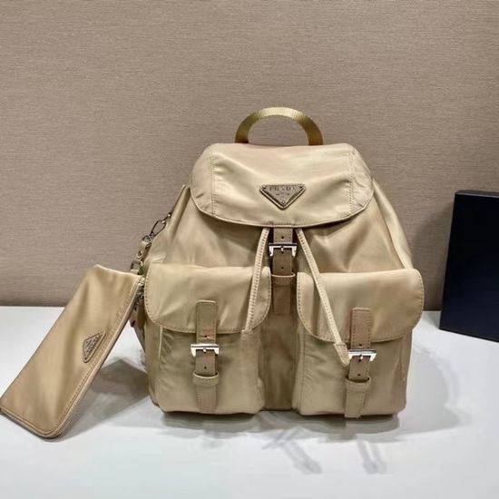Prada Nylon Saffiano Leather Trim Backpack 1BZ811