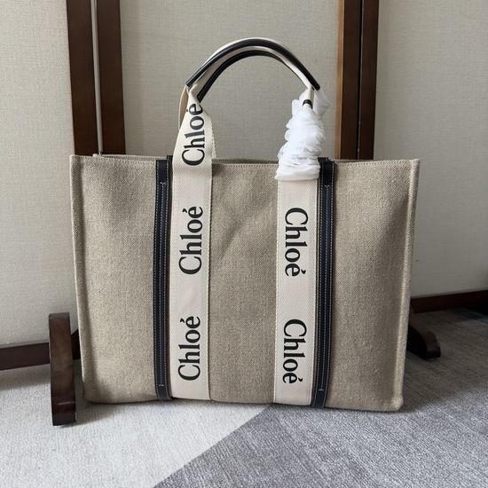Chloe Woody Canvas Tote Bag 6064