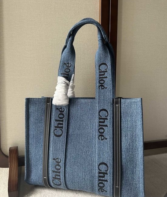 Chloe Woody Denim Tote Bag 6076