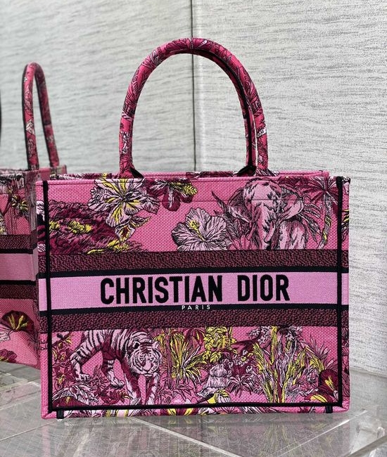 Christian Dior CD Zoo Tote Embroidered Pattern 8001