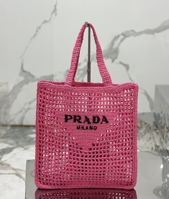 Prada Raffia Woven Tote Bag 1BG393