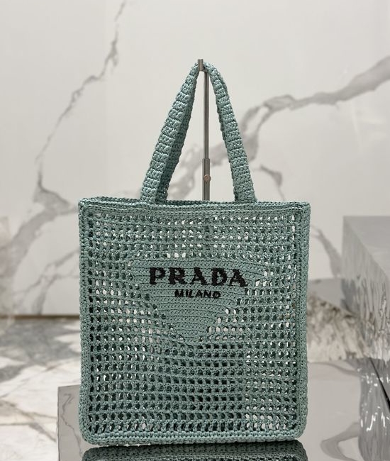Prada Raffia Woven Tote Bag 1BG393