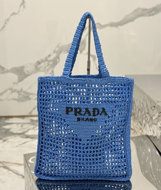 Prada Raffia Woven Structured Tote Bag 1BG393