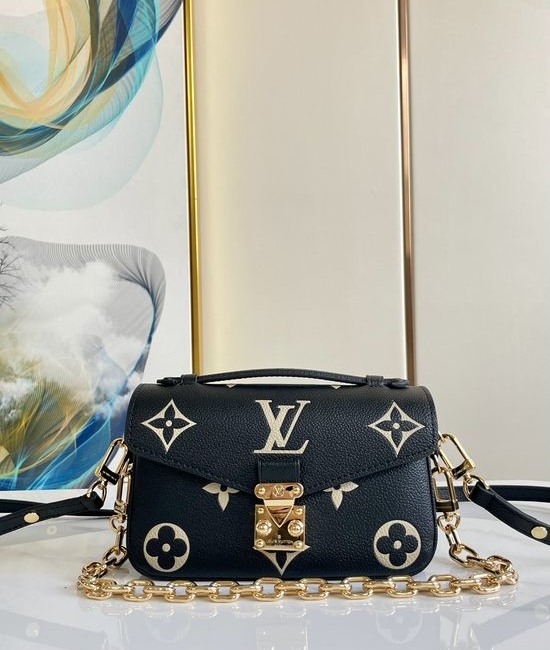 Louis Vuitton LV Pochette Metis Black Leather Crossbody Bag M46596