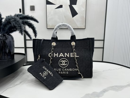 Chanel Large Canvas Casual Shopping Tote Bag 66941