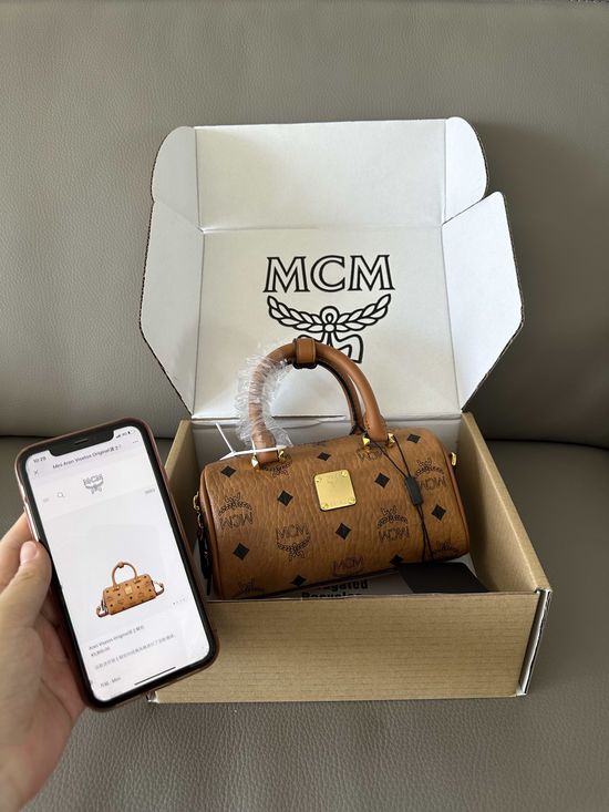 MCM Mini Boston Pillow Bag 65012