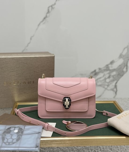 Bvlgari Serpenti Forever Peach Calfskin Crossbody Bag 289676
