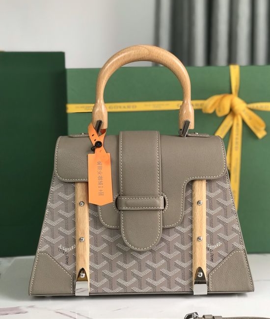 Goyard Sagon PM Wooden Handle Canvas Tote Bag 020192-1