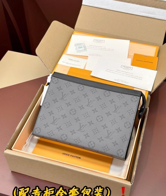 Louis Vuitton LV Pochette Voyage Monogram Eclipse Clutch M69535