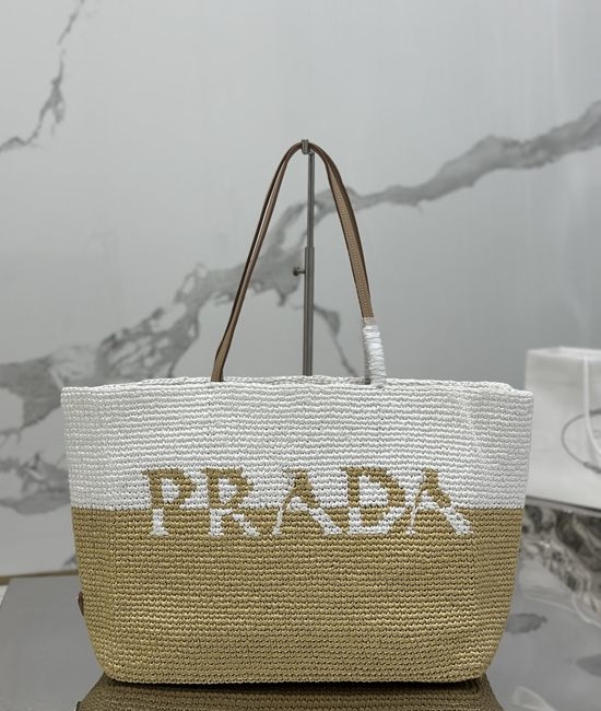 Prada Raffia Woven Large Tote Bag 1BG442