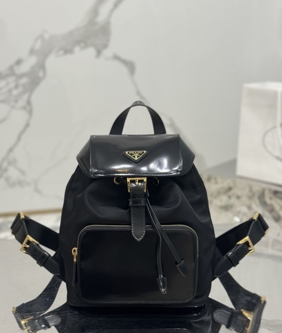 Prada Nylon Leather Trim Backpack 1BZ074
