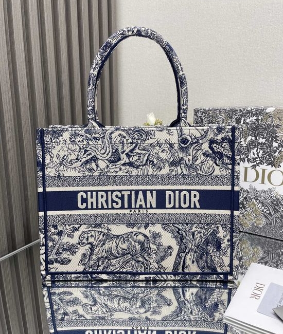 Christian Dior CD Embroidery Medium Shopping Tote