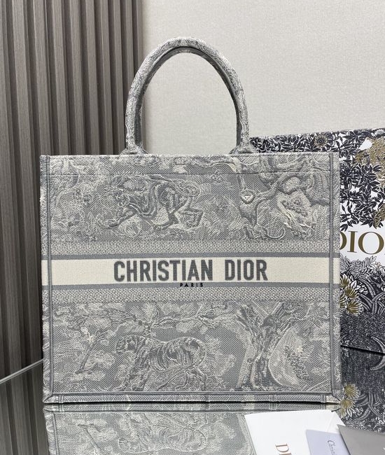 Christian Dior CD Large Tiger Shopping Tote Bag