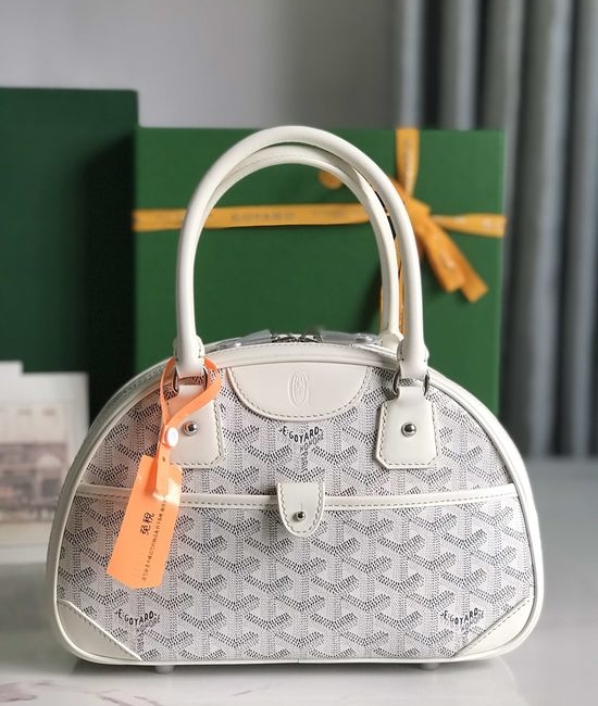 Goyard Bowling Mini Vintage Canvas Leather Bag 020298