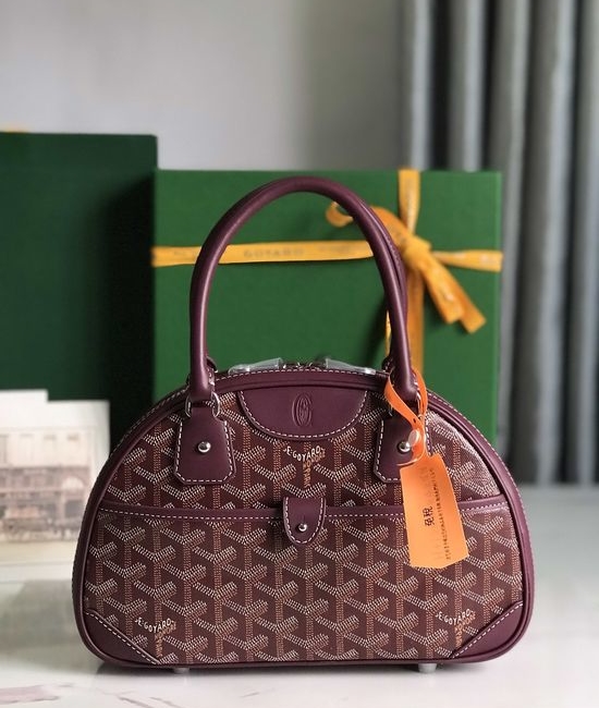 Goyard Bowling Mini Vintage Canvas Leather Bag 020298