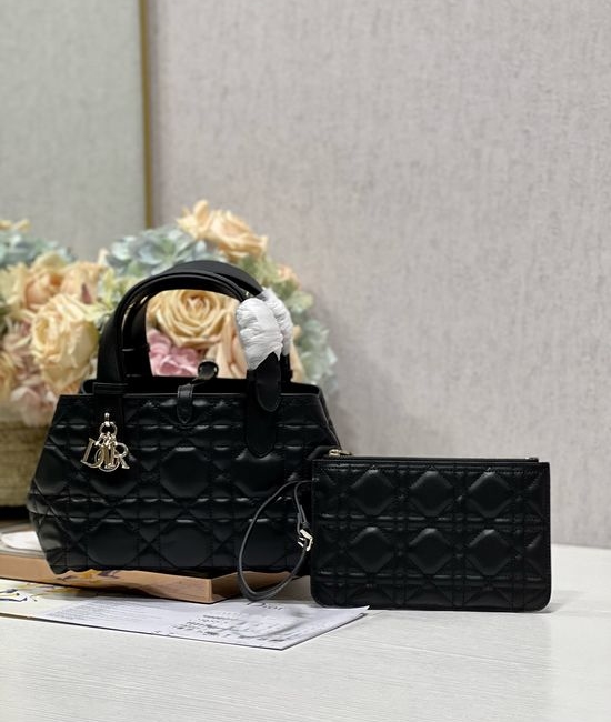 Christian Dior CD Toujours Black Leather Handbag 1188