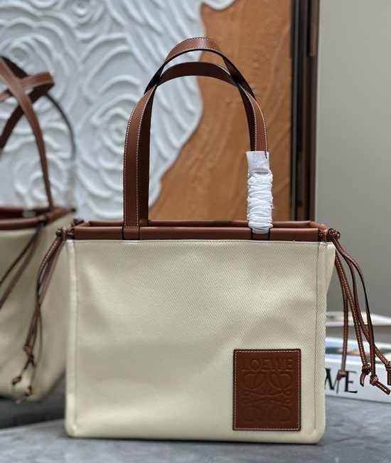 Loewe Shopper Canvas Leather Bag