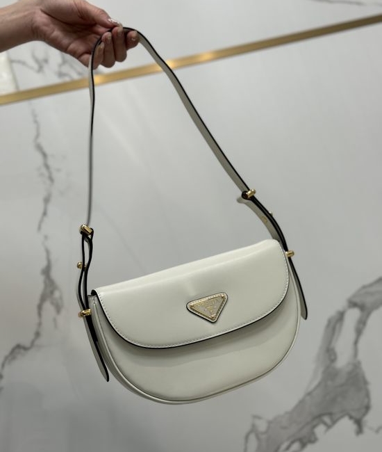 Prada Moon Curved Leather Handbag 1BD365