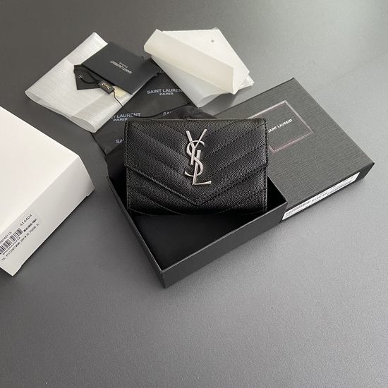 Yves Saint Laurent YSL Matelasse Grain Leather Envelope Wallet 414404
