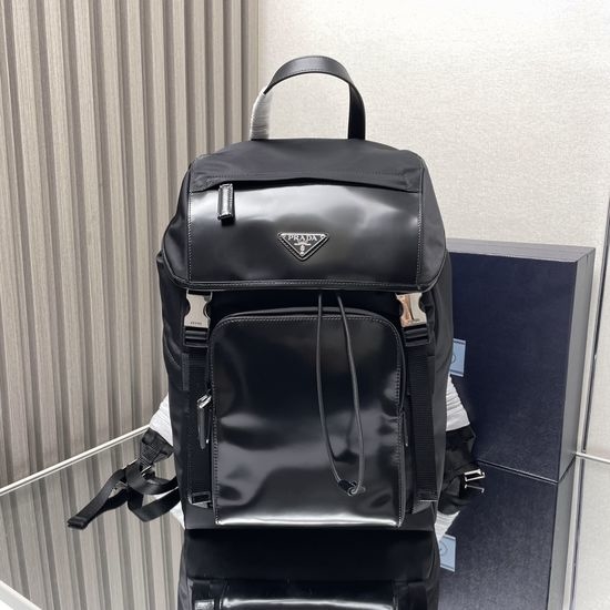 Prada Re-Nylon Backpack with Leather Details 2VZ135
