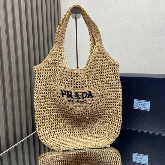 Prada Summer Tote Bag with Embroidered Logo 1BG424