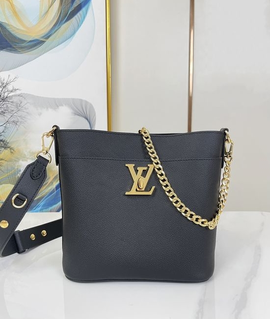 Louis Vuitton LV Lock and Walk Leather Chain Bucket Bag M24006