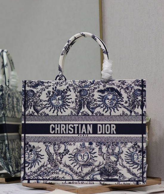 Christian Dior CD Book Tote Blue Constellation Large 1286