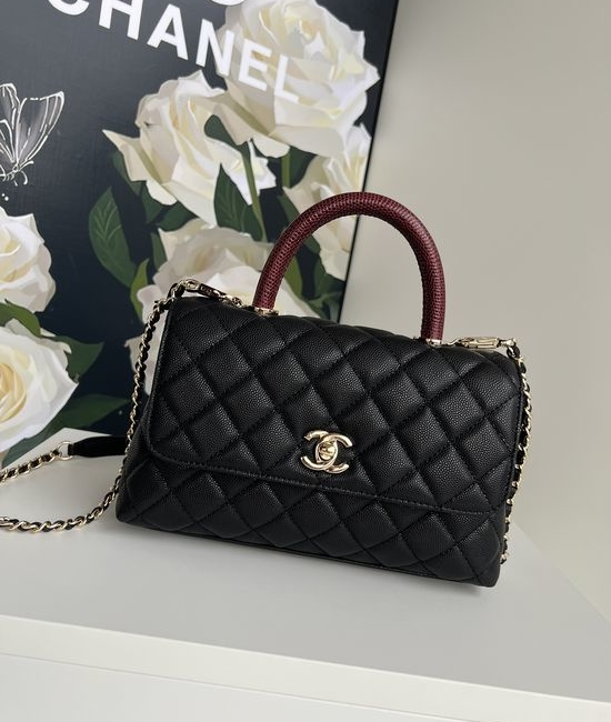 Chanel Coco Handle Lambskin Lizard-Print Shoulder Bag 92990