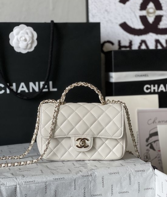 Chanel Diamond Handle Classic Flap Handbag AS4140