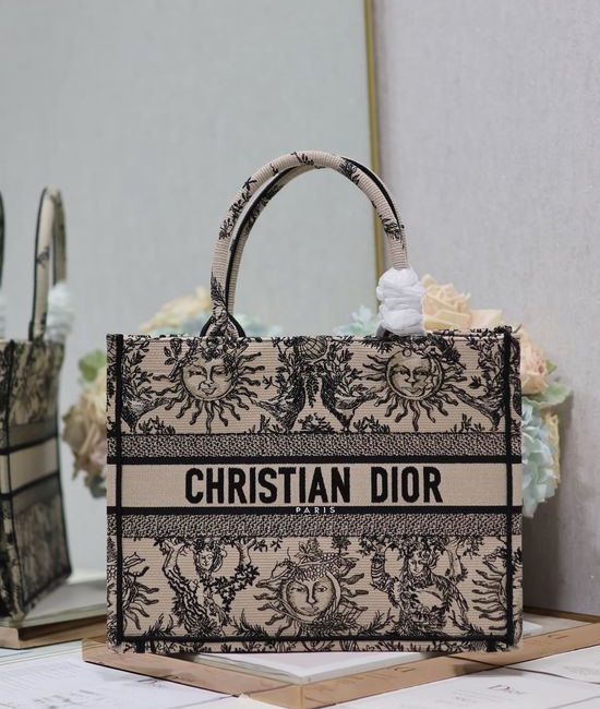 Christian Dior CD Book Tote Embroidery Handbag 1286