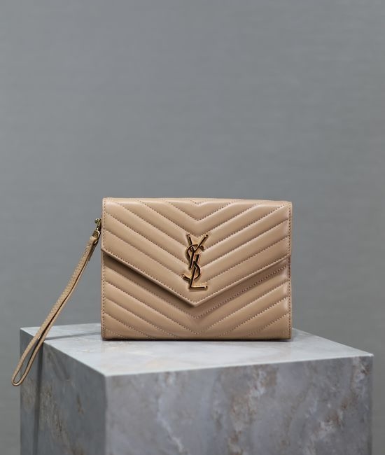 Yves Saint Laurent YSL LE CASSANDRE Lambskin Clutch with Wrist Strap 617662