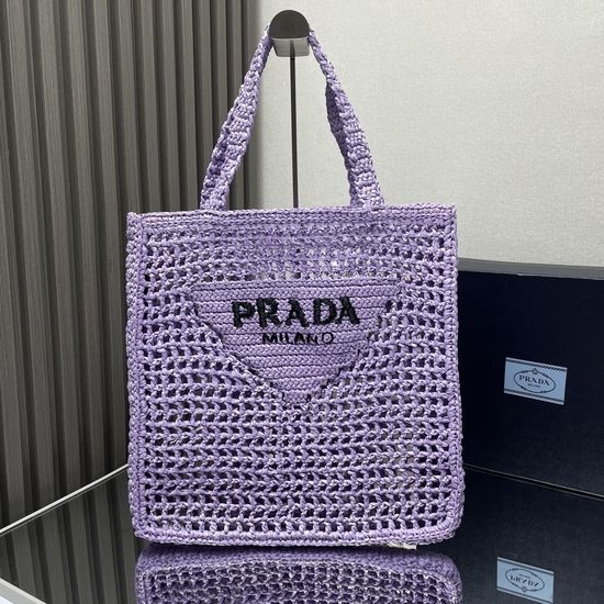 Prada Raffia Structured Tote Bag 1BG393