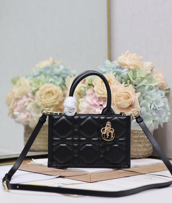 Christian Dior CD Book Tote Mini Embroidered Black 1286/5573