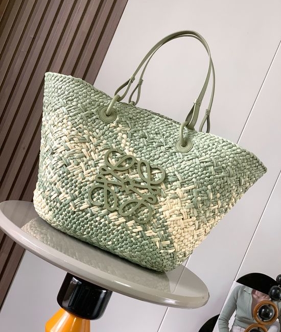 Loewe Anagram Basket Woven Palm Leather Tote 8008