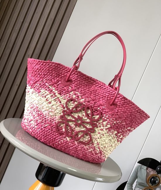 Loewe Anagram Basket Woven Palm Leather Tote 8008