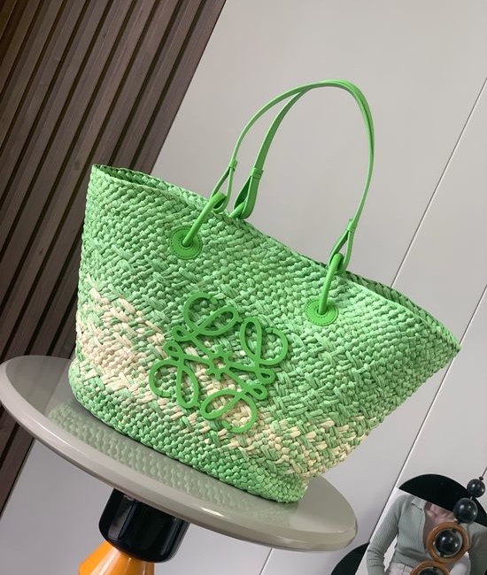 Loewe Anagram Basket Woven Palm Handbag 8008