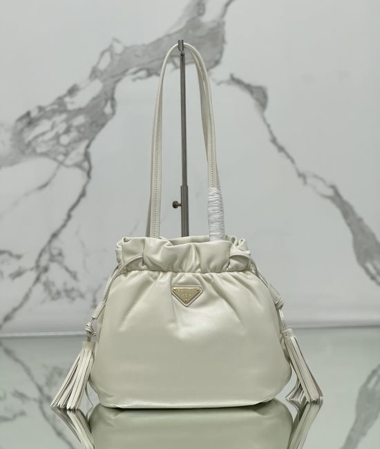 Prada Lambskin Drawstring Bucket Bag 1BG541