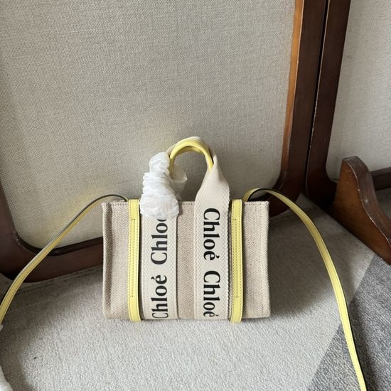 Chloe Woody Mini Linen Shoulder Bag 6060
